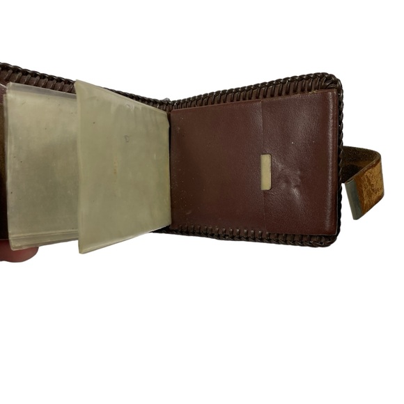 Vintage Tooled Leather Folding Wallet Handmade Western Southwest Filagree Detail - Picture 10 of 15